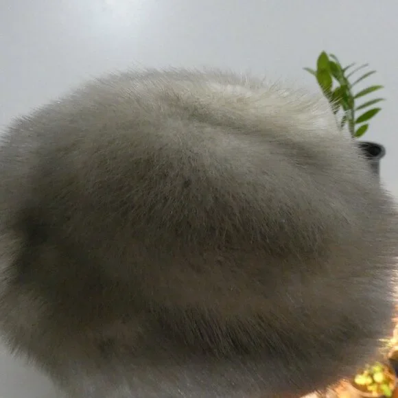 VTG Walleek's Furs Pittsburgh Adult Mink Hat 10" Diameter Light Brown Satin Line - Picture 5 of 14